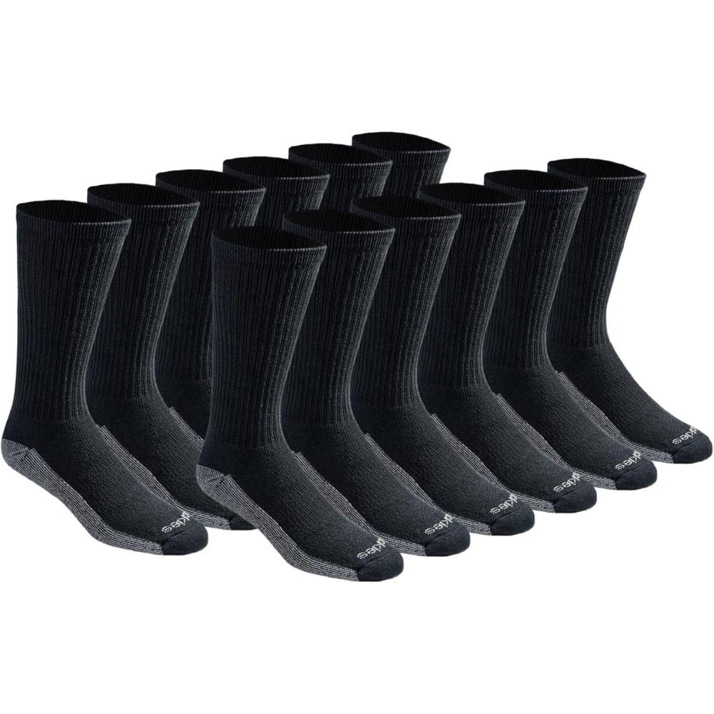 image:imageDickies Mens Dritech Original Moisture Control Crew Socks Available in Mxxl 6 12 18 PairsBlack 12 Pairs