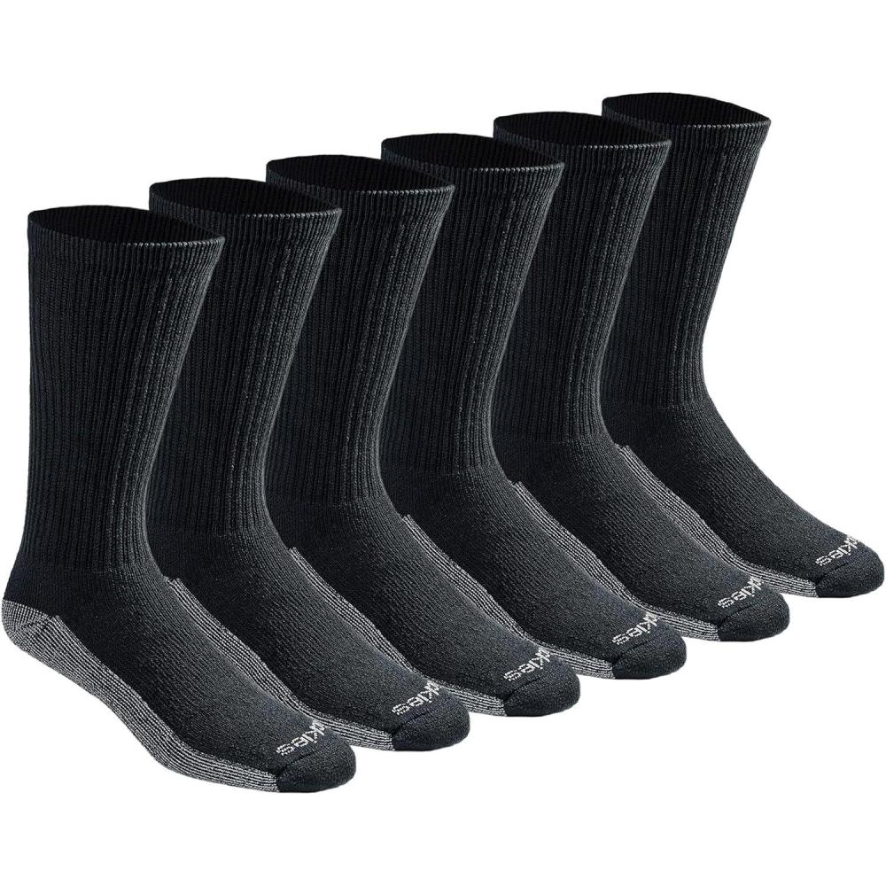 image:imageDickies Mens Dritech Original Moisture Control Crew Socks Available in Mxxl 6 12 18 PairsBlack 6 Pairs