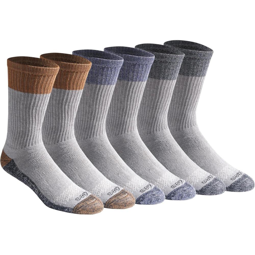 image:imageDickies Mens Dritech Original Moisture Control Crew Socks Available in Mxxl 6 12 18 PairsColor Block Assorted 6 Pairs