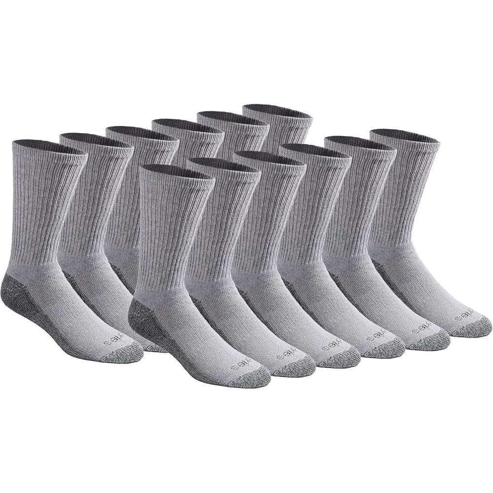 image:imageDickies Mens Dritech Original Moisture Control Crew Socks Available in Mxxl 6 12 18 PairsGray 12 Pairs