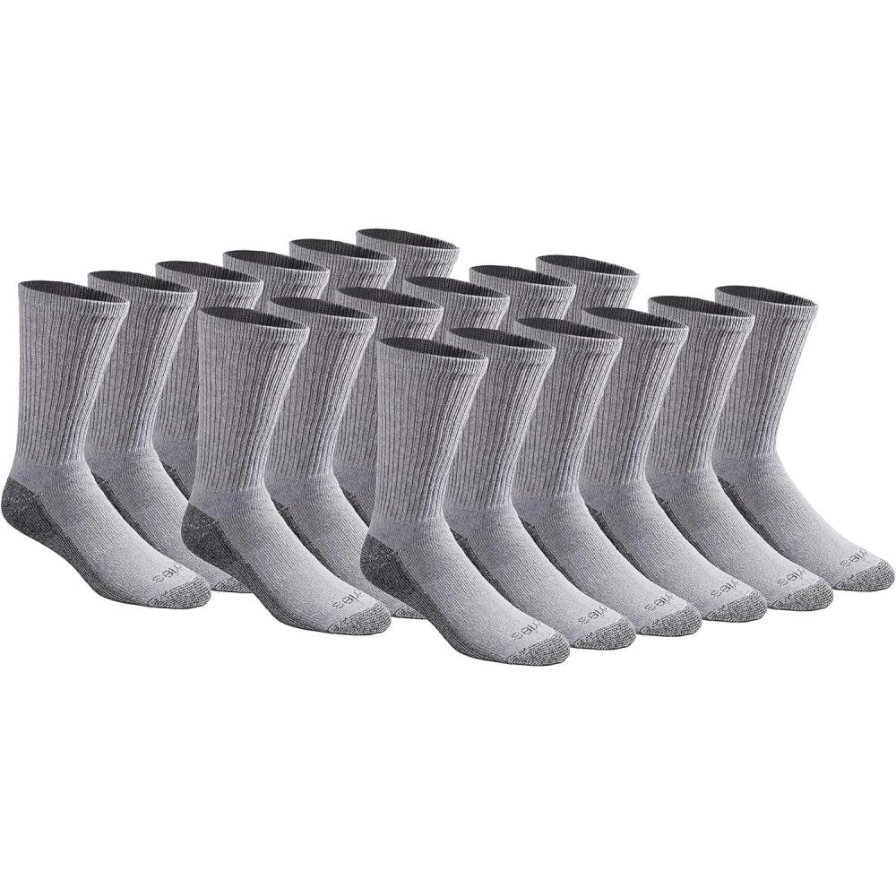 image:imageDickies Mens Dritech Original Moisture Control Crew Socks Available in Mxxl 6 12 18 PairsGray 18 Pairs