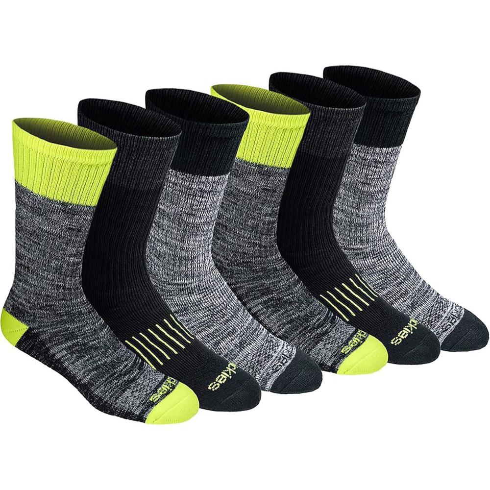 image:imageDickies Mens Dritech Original Moisture Control Crew Socks Available in Mxxl 6 12 18 PairsHi Vis Yellow Black 6 Pairs