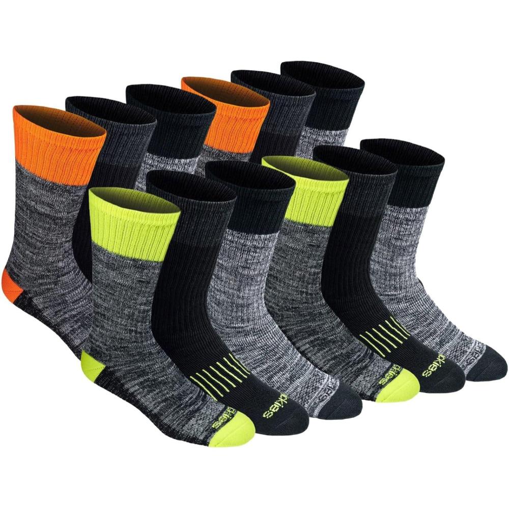 image:imageDickies Mens Dritech Original Moisture Control Crew Socks Available in Mxxl 6 12 18 PairsHivis Asst 12 Pairs