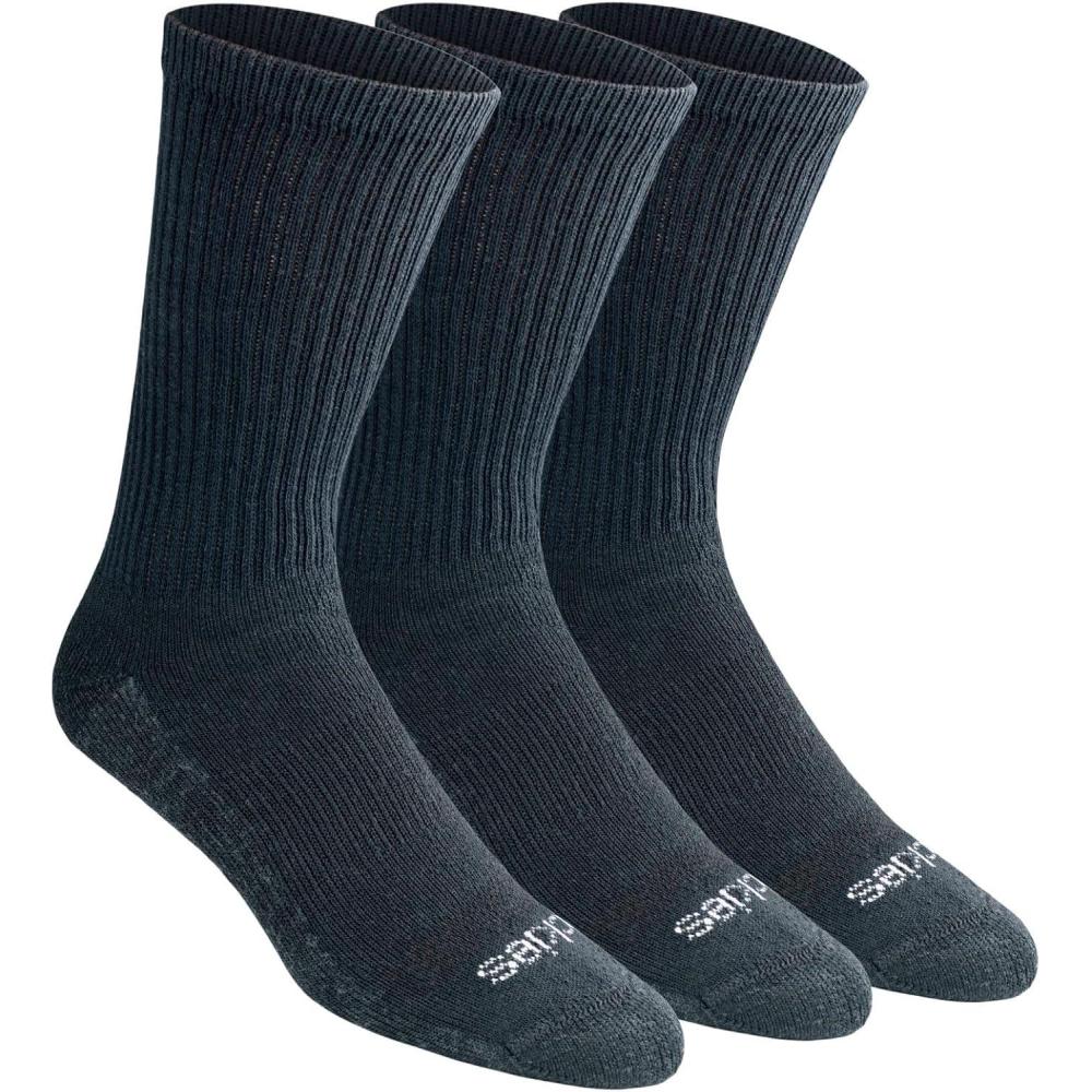 image:imageDickies Mens Dritech Original Moisture Control Crew Socks Available in Mxxl 6 12 18 PairsWool Blend Black 3 Pairs