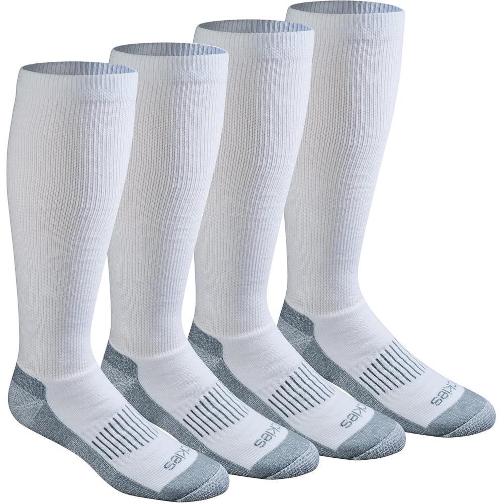 image:imageDickies Mens Light Compression Comfort OverTheCalf Socks Available in MXXL 2 4 PairsWhite 4 Pairs
