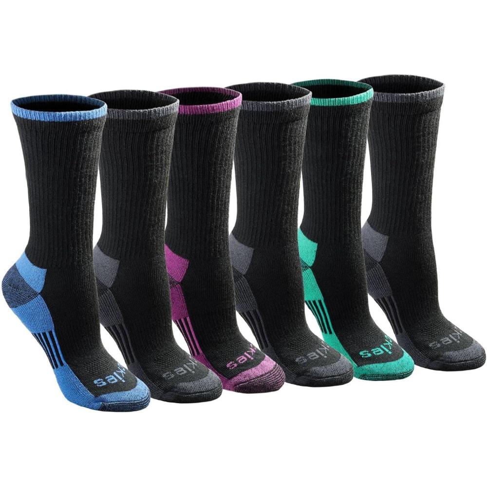 image:imageDickies Womens DriTech Essential Moisture Control Crew Socks Available in SXL 6 12 PairsBlack Assorted 6 Pairs