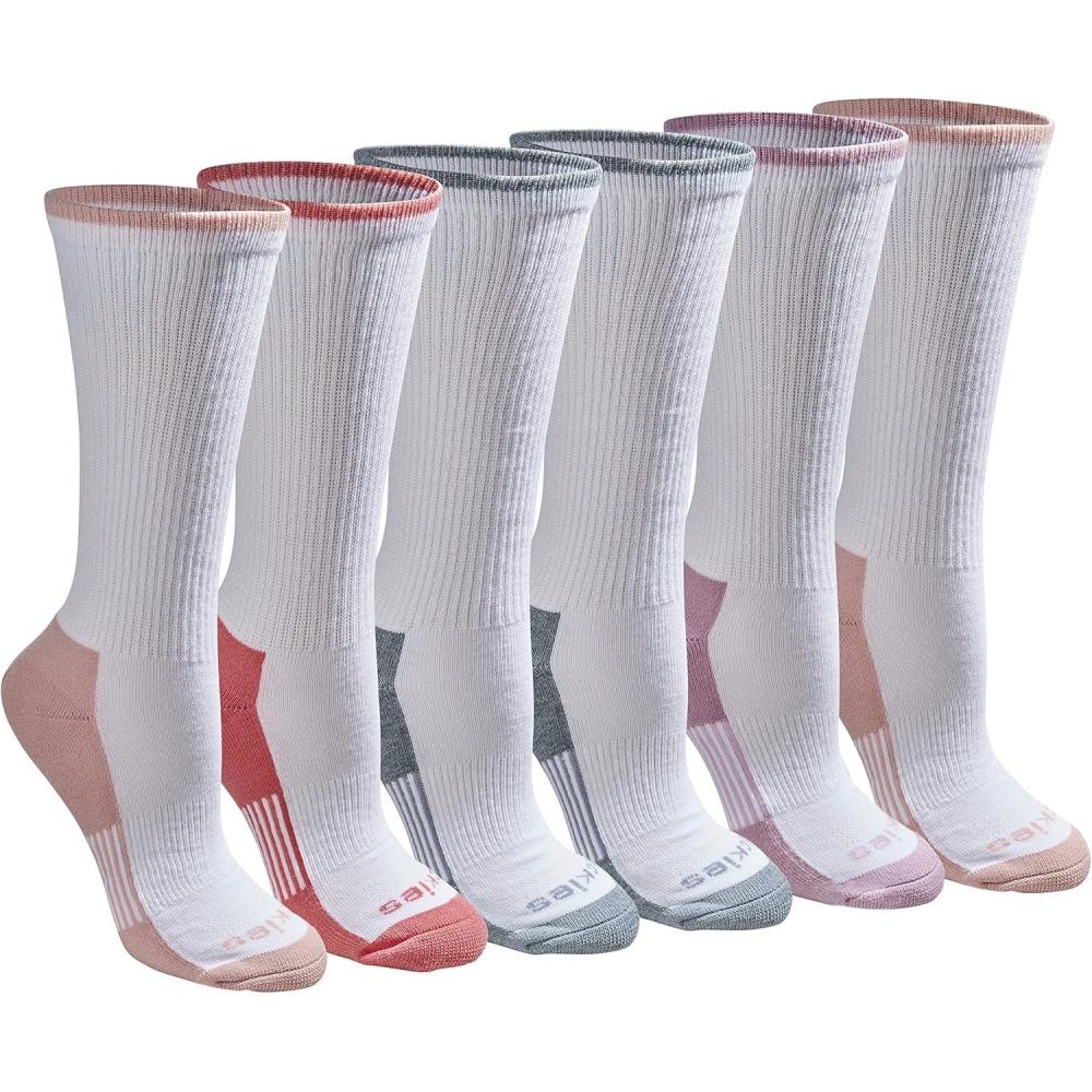 image:imageDickies Womens DriTech Essential Moisture Control Crew Socks Available in SXL 6 12 PairsWhite With Bluish 6 Pairs