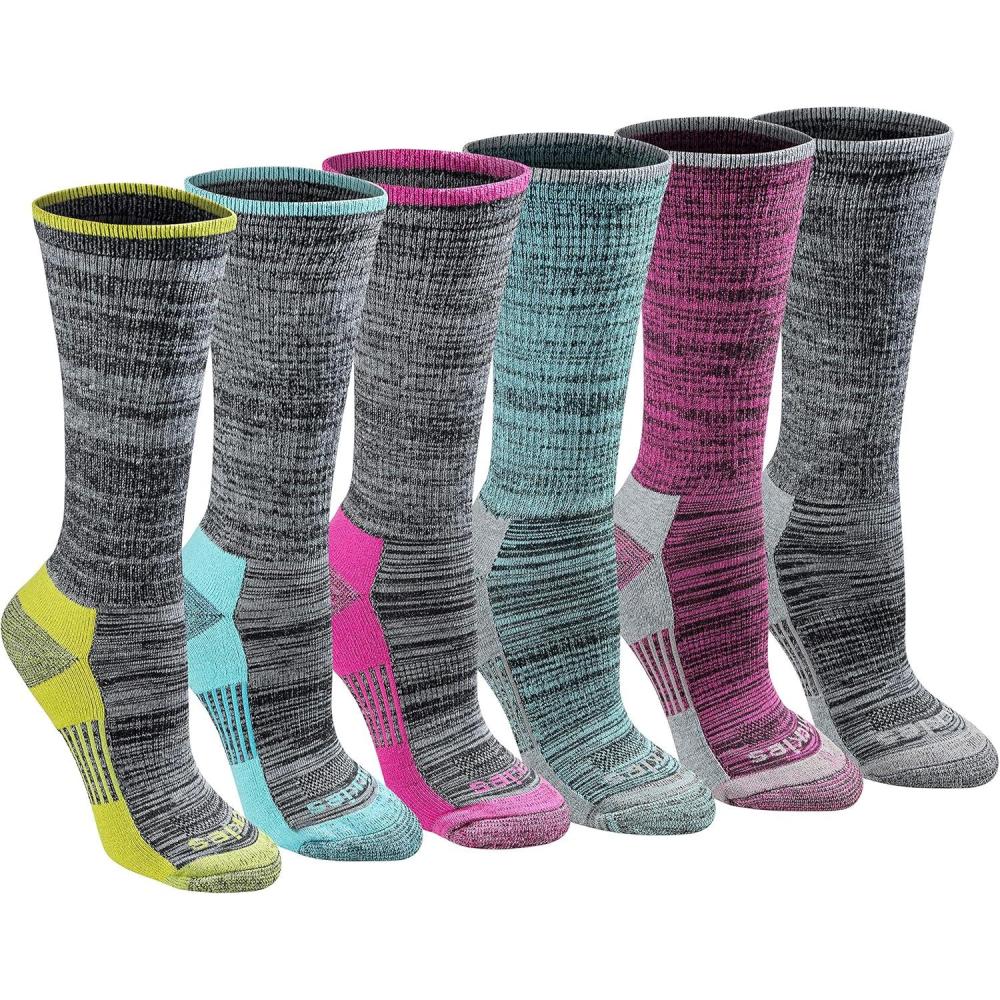 image:imageDickies Womens DriTech Fashion Moisture Control Crew Socks 6 12 PairsBlack Heathered 6 Pairs