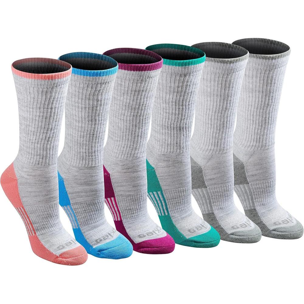 image:imageDickies Womens DriTech Fashion Moisture Control Crew Socks 6 12 PairsGrey Fashion 6 Pairs