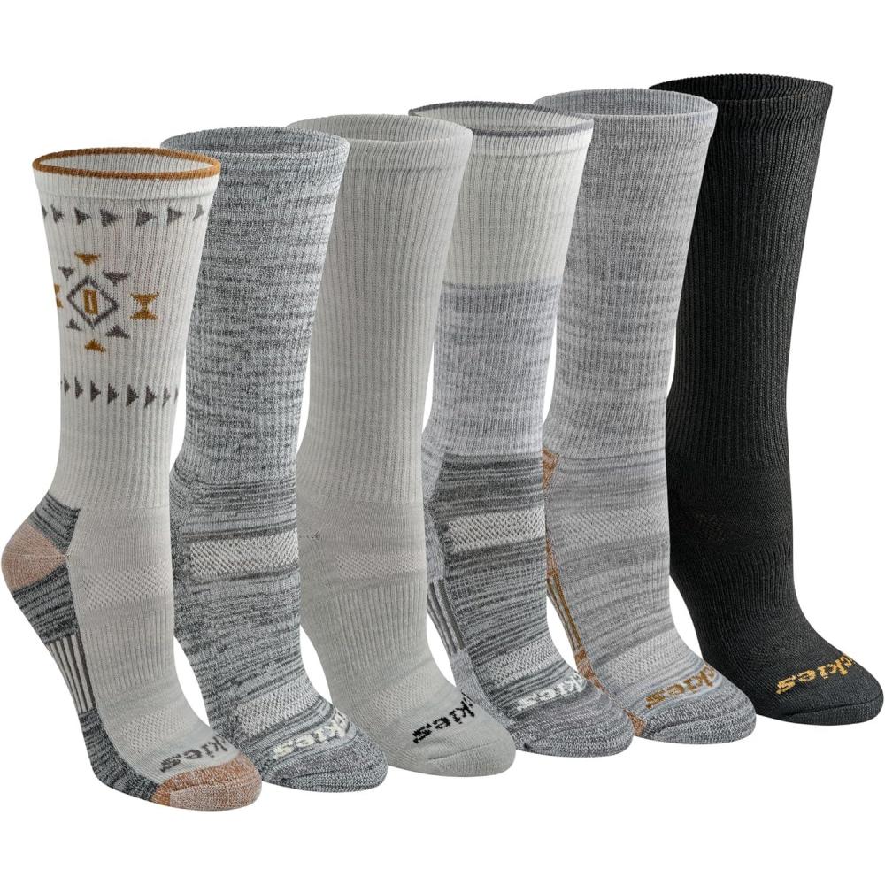 image:imageDickies Womens DriTech Fashion Moisture Control Crew Socks 6 12 PairsGrey Tribal 6 Pairs