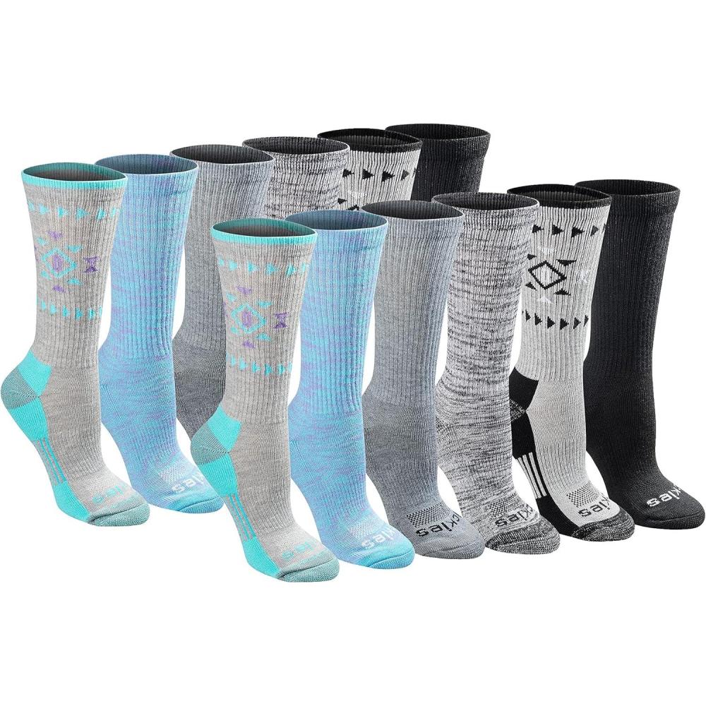 image:imageDickies Womens DriTech Fashion Moisture Control Crew Socks 6 12 PairsTribal 12 Pairs