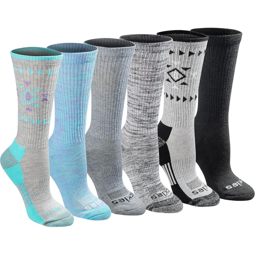 image:imageDickies Womens DriTech Fashion Moisture Control Crew Socks 6 12 PairsTribal 6 Pairs