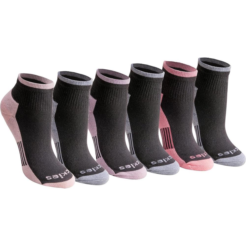 image:imageDickies Womens Dritech Moisture Wicking Quarter Socks 6 amp 12 PairsBlack With Bluish 6 Pairs