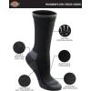 Dickies Women’s Dri-Tech Essential Moisture Control Crew Socks, Available in S-XL (6, 12 Pairs)(Black Assorted (6 Pairs))