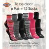 Dickies Women’s Dri-tech Moisture Wicking Quarter Socks (6 & 12 Pairs)(Stripe (6 Pairs))