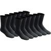 Dickies Men’s All Purpose Cushion Crew Socks, Available in M-XL (6, 12 Pairs)(Black (12 Pairs))