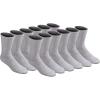 Dickies Men’s All Purpose Cushion Crew Socks, Available in M-XL (6, 12 Pairs)(Grey (12 Pairs))