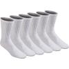 Dickies Men’s All Purpose Cushion Crew Socks, Available in M-XL (6, 12 Pairs)(White (6 Pairs))