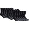 Dickies Men’s Cotton Blend Cushioned Work Crew Socks, Available in L-XL (18, 36 Pairs)(Black (18 Pairs))