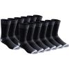 Dickies Men’s Dri-tech Moisture Control Max Full Cushion Crew Socks, Available in M-xl (6, 12 Pairs)(Black (12 Pairs))