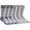 Dickies Men’s Dri-tech Moisture Control Max Full Cushion Crew Socks, Available in M-xl (6, 12 Pairs)(Grey With Blue (6 Pairs))