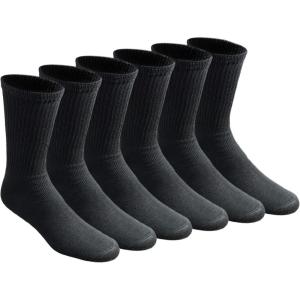 Dickies Men’s All Purpose Cushion Crew Socks, Available in M-XL (6, 12 Pairs)(Black (6 Pairs))