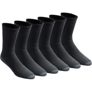 Dickies Men’s All Purpose Cushion Crew Socks, Available in M-XL (6, 12 Pairs)(Stain Resist Black (6 Pairs))