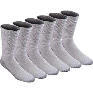 Dickies Men’s All Purpose Cushion Crew Socks, Available in M-XL (6, 12 Pairs)(Stain Resist Grey (6 Pairs))