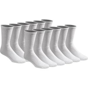 Dickies Men’s All Purpose Cushion Crew Socks, Available in M-XL (6, 12 Pairs)(White (12 Pairs))