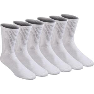 Dickies Men’s All Purpose Cushion Crew Socks, Available in M-XL (6, 12 Pairs)(White (6 Pairs))