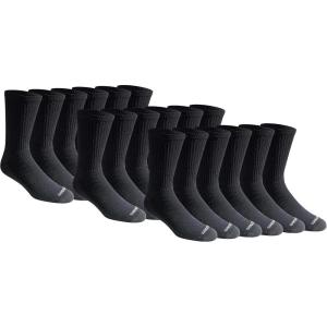 Dickies Men’s Cotton Blend Cushioned Work Crew Socks, Available in L-XL (18, 36 Pairs)(Black (18 Pairs))
