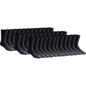Dickies Men’s Cotton Blend Cushioned Work Crew Socks, Available in L-XL (18, 36 Pairs)(Black (36 Pairs))