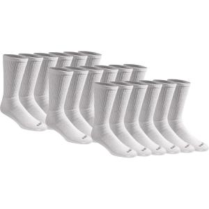 Dickies Men’s Cotton Blend Cushioned Work Crew Socks, Available in L-XL (18, 36 Pairs)(White (18 Pairs))
