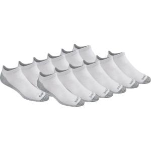 Dickies Men’s Dri-Tech Moisture Control No Show/Low Cut Socks, Available in M-XXL (6, 12 Pairs)(White (12 Pairs))