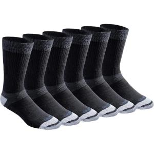 Dickies Men’s Dri-tech Moisture Control Max Full Cushion Crew Socks, Available in M-xl (6, 12 Pairs)(Black (6 Pairs))