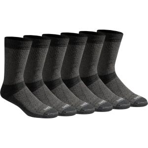 Dickies Men’s Dri-tech Moisture Control Max Full Cushion Crew Socks, Available in M-xl (6, 12 Pairs)(Black Marl (6 Pairs))