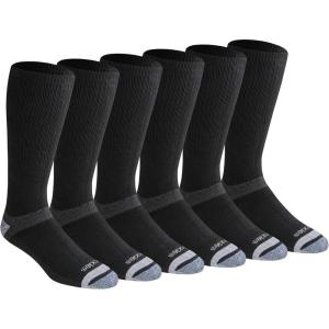 Dickies Men’s Dri-tech Moisture Control Max Full Cushion Crew Socks, Available in M-xl (6, 12 Pairs)(Boot Length Black (6 Pairs))