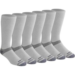 Dickies Men’s Dri-tech Moisture Control Max Full Cushion Crew Socks, Available in M-xl (6, 12 Pairs)(Boot Length White (6 Pairs))