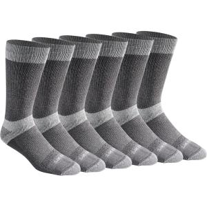 Dickies Men’s Dri-tech Moisture Control Max Full Cushion Crew Socks, Available in M-xl (6, 12 Pairs)(Charcoal (6 Pairs))