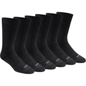 Dickies Men’s Dri-tech Moisture Control Max Full Cushion Crew Socks, Available in M-xl (6, 12 Pairs)(Solid Black (6 Pairs))
