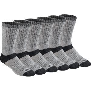 Dickies Men’s Dri-tech Moisture Control Max Full Cushion Crew Socks, Available in M-xl (6, 12 Pairs)(Wool Blend Black (6 Pairs))