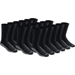 Dickies Men’s Dri-tech Original Moisture Control Crew Socks, Available in M-xxl (6, 12, 18 Pairs)(Black (18 Pairs))