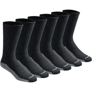 Dickies Men’s Dri-tech Original Moisture Control Crew Socks, Available in M-xxl (6, 12, 18 Pairs)(Black (6 Pairs))