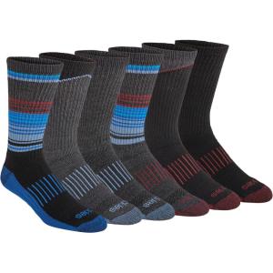 Dickies Men’s Dri-tech Original Moisture Control Crew Socks, Available in M-xxl (6, 12, 18 Pairs)(Black Blue Assort (6 Pairs))