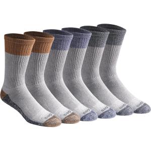 Dickies Men’s Dri-tech Original Moisture Control Crew Socks, Available in M-xxl (6, 12, 18 Pairs)(Color Blcok Assorted (6 Pairs))