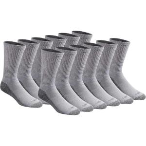 Dickies Men’s Dri-tech Original Moisture Control Crew Socks, Available in M-xxl (6, 12, 18 Pairs)(Gray (12 Pairs))