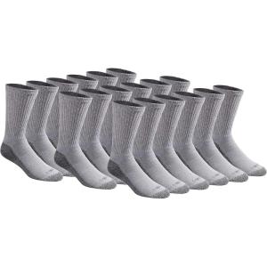 Dickies Men’s Dri-tech Original Moisture Control Crew Socks, Available in M-xxl (6, 12, 18 Pairs)(Gray (18 Pairs))
