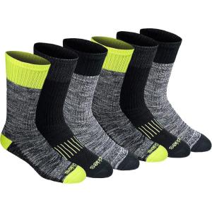 Dickies Men’s Dri-tech Original Moisture Control Crew Socks, Available in M-xxl (6, 12, 18 Pairs)(Hi-vis Yellow Black (6 Pairs))
