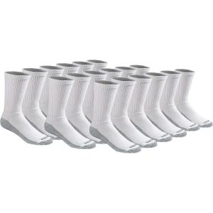 Dickies Men’s Dri-tech Original Moisture Control Crew Socks, Available in M-xxl (6, 12, 18 Pairs)(White (18 Pairs))