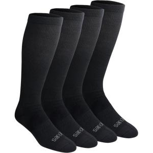 Dickies Men’s Light Compression Comfort Over-The-Calf Socks, Available in M-XXL (2, 4 Pairs)(Solid Black (4 Pairs))